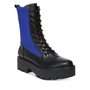Bar III Tarnyin Leather Lug Sole Combat & Laceup Boot / Size 8.5 / Cobalt Blue